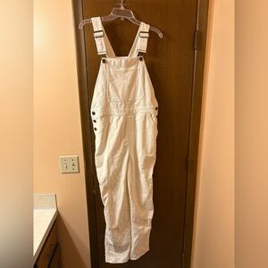 Faherty white corduroy overalls